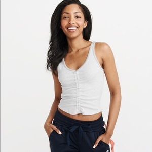 Abercrombie & Fitch Ribbed White Tank Top